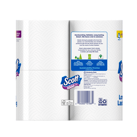 Scott 1000 Toilet Paper, 1 Roll, 1,000 Sheets per Roll